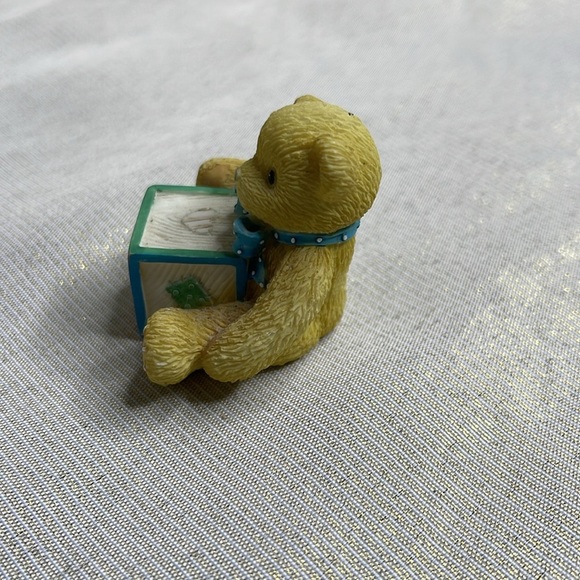 Vintage Cherished Teddies 5 Birthday Bear 1997 Blue Bow and Block Enesco Hillman - Picture 5 of 8